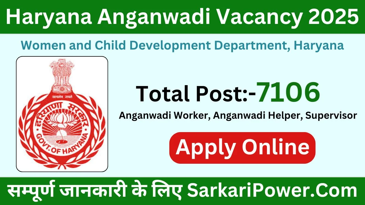 Haryana Anganwadi Vacancy 2025 Apply