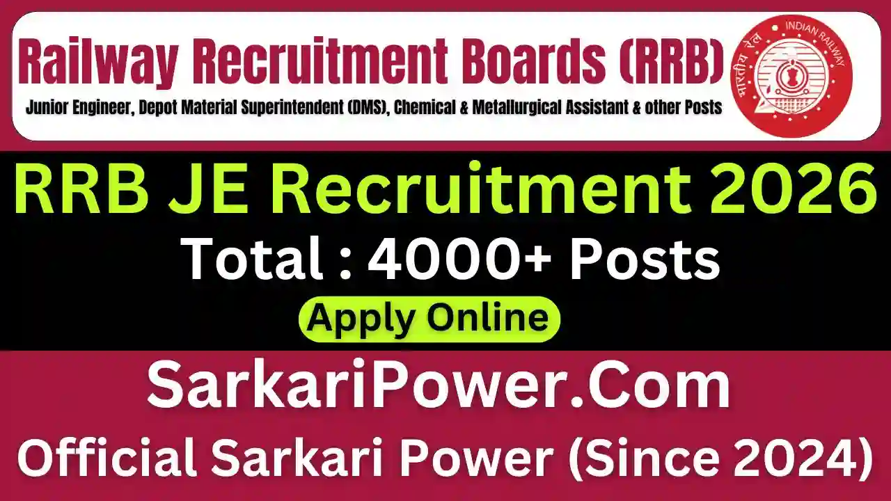 RRB Junior Engineer JE Recruitment 2026