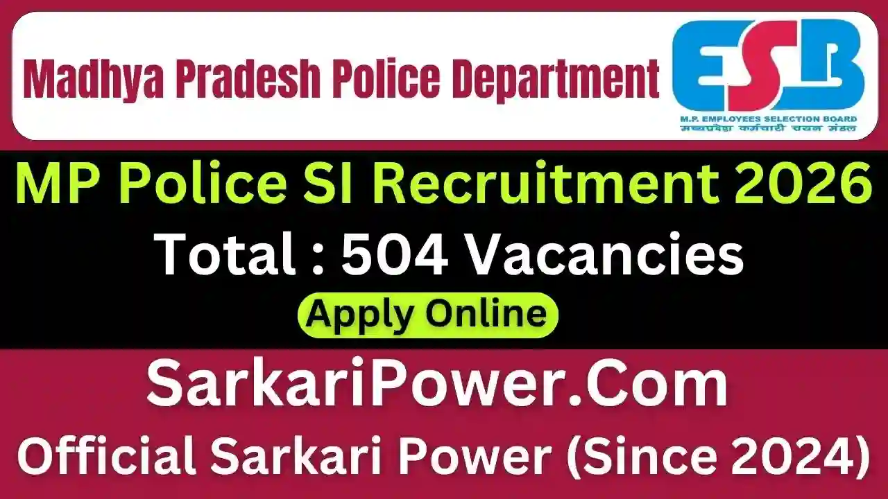 MP Police SI Recruitment 2026